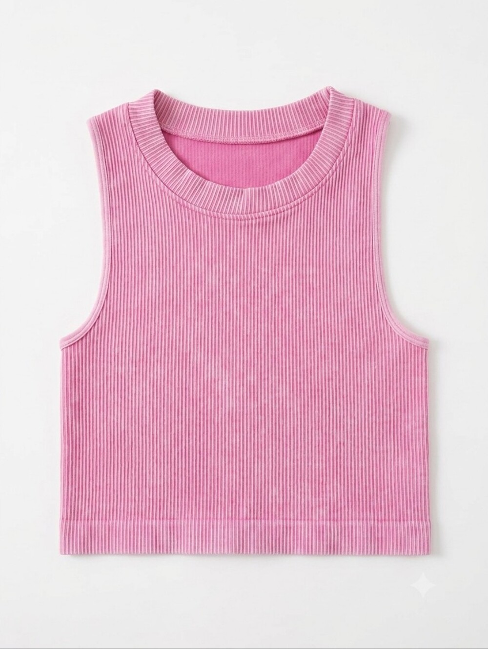 OQQ Ribbed Sleeveless Crop Tank - Pink